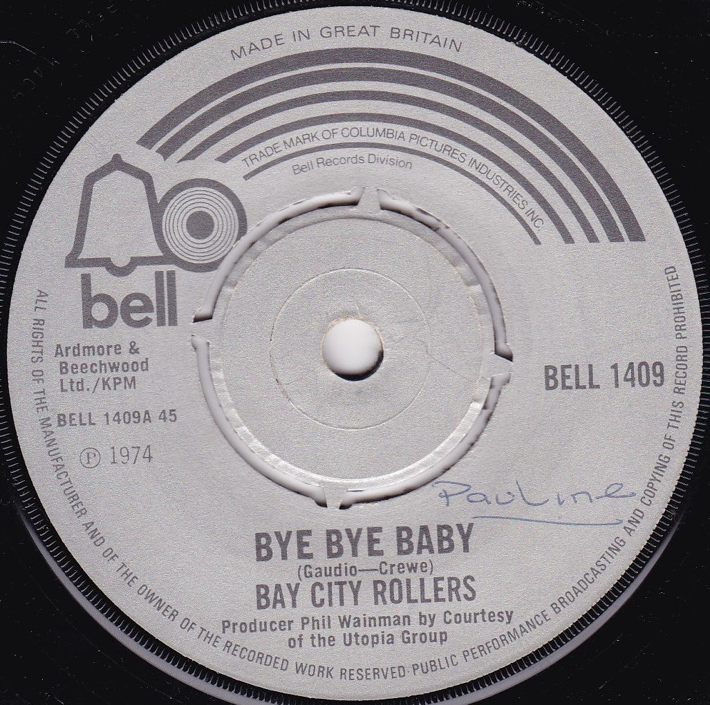 Bay City Rollers ‎– Bye Bye Baby (Bell 1975) 7" vinyl single G+/-