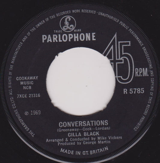 Cilla Black - Conversations (Parlophone 1969) 7" vinyl single VG/- jukebox