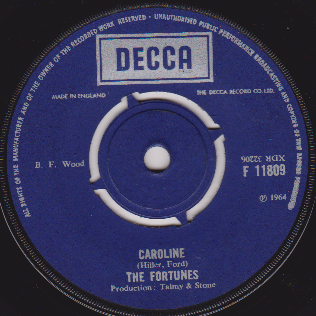 The Fortunes – Caroline (Decca) 7" vinyl single VG/- reissue