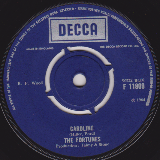 The Fortunes – Caroline (Decca) 7" vinyl single VG/- reissue