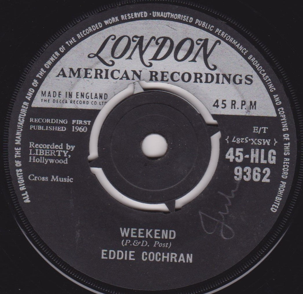 Eddie Cochran – Weekend (London 1960) 7" vinyl single VG/-