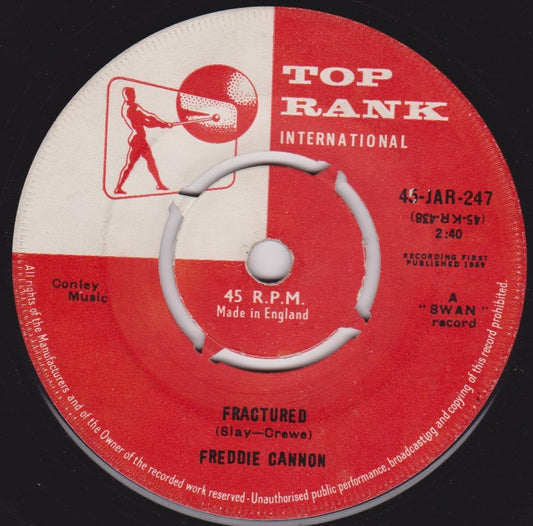 Freddie Cannon – Way Down Yonder In New Orleans (Top Rank 1959) 7" vinyl single VG/-