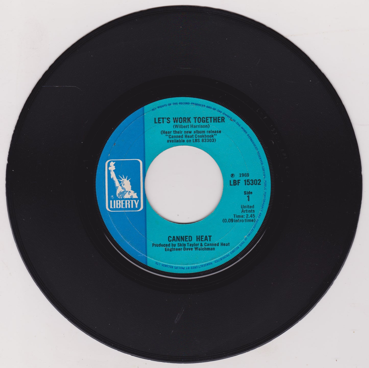 Canned Heat – Let's Work Together (Liberty 1969) 7" vinyl single VG/- jukebox
