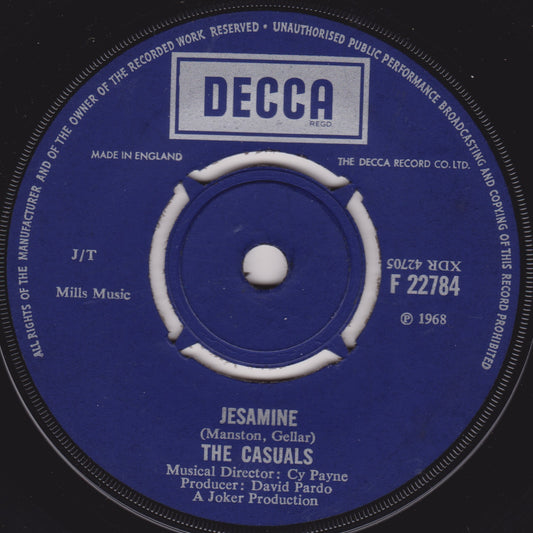 The Casuals ‎– Jesamine (Decca 1968) 7" vinyl single G+/-
