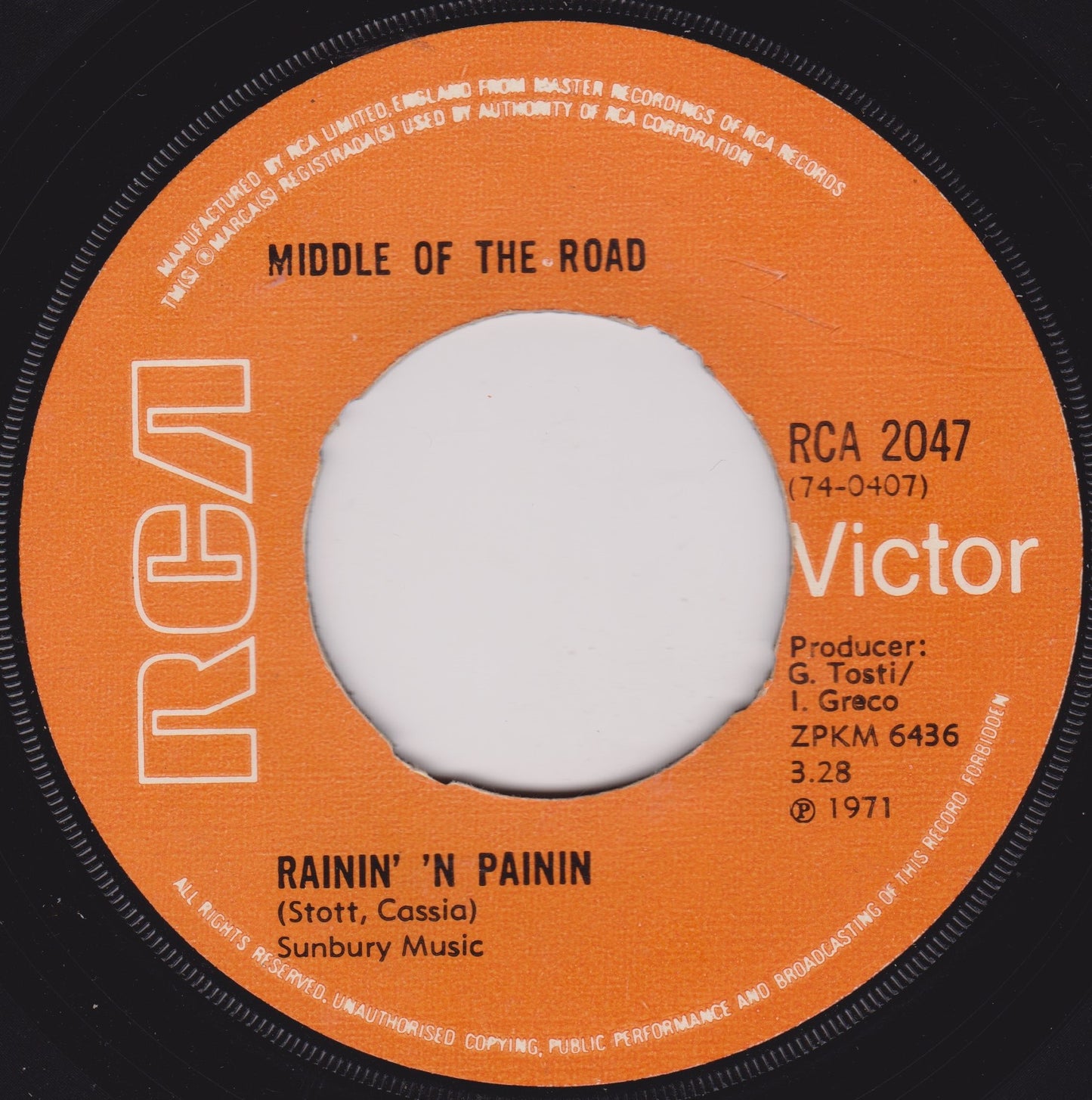 Record label for 'Rainin' 'N Painin'  on RCA Victor