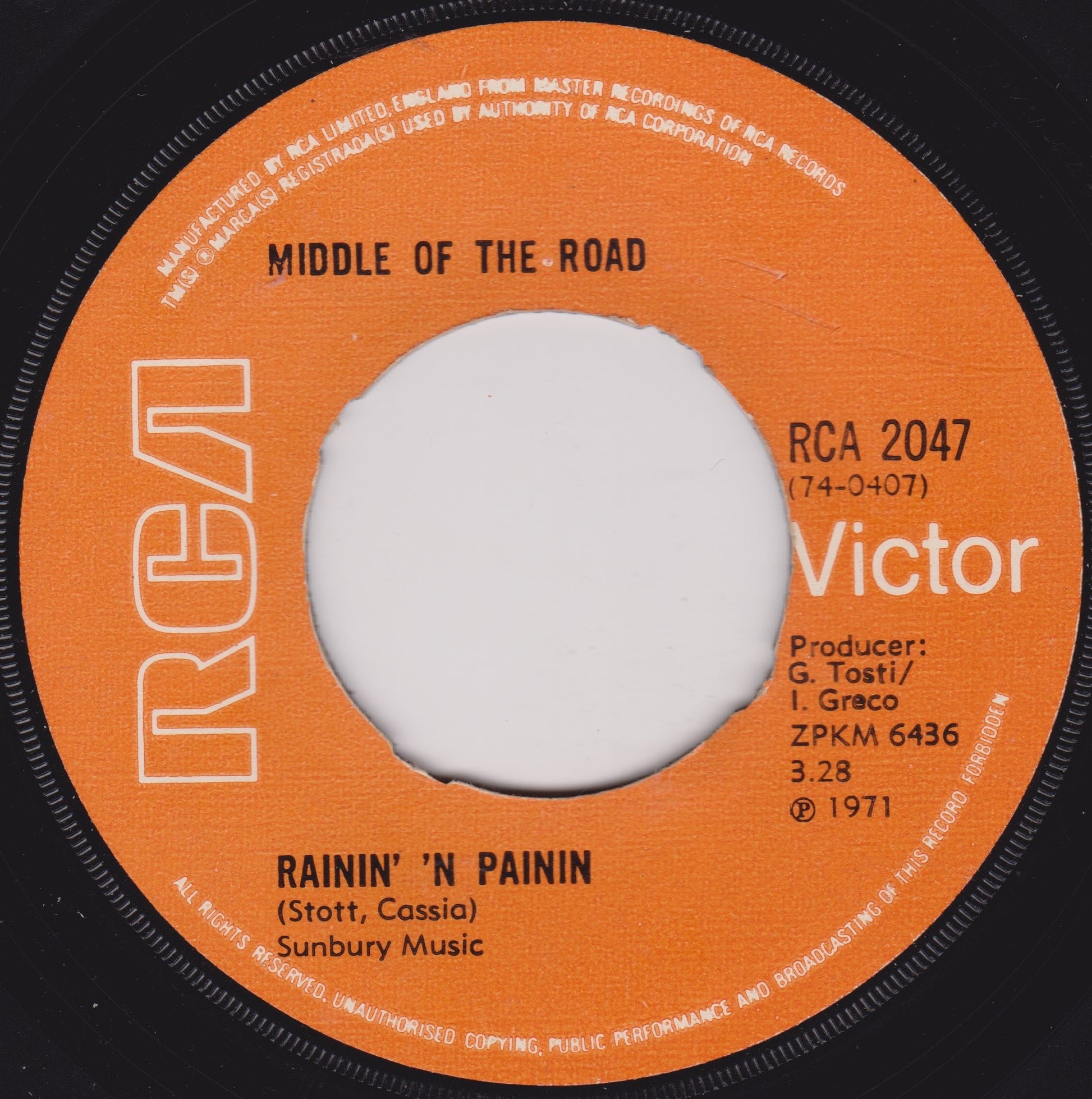 Record label for 'Rainin' 'N Painin'  on RCA Victor