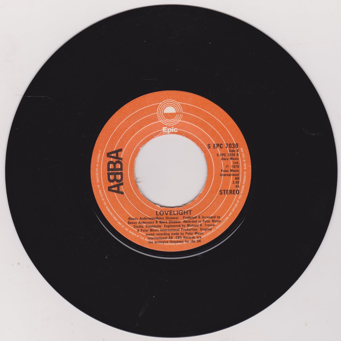 ABBA – Chiquitita (Epic, 1979) 7" vinyl single VG/- jukebox centre hole