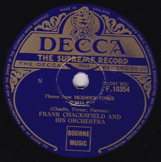 Frank Chacksfield - "Smile" / Piper In The Heather (Decca 1954) 10" shellac VG/-