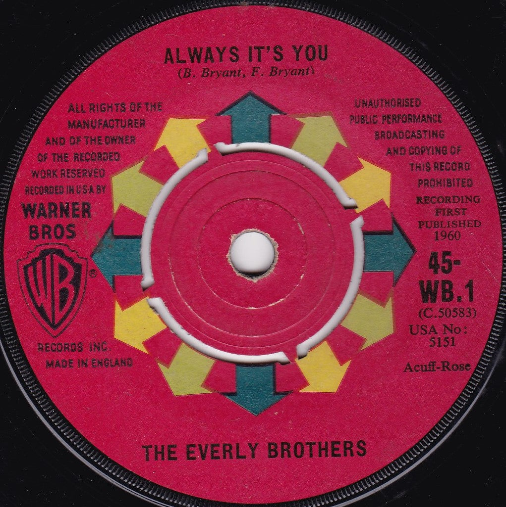 The Everly Brothers ‎– Cathy's Clown (WB 1960) 7" vinyl single G+/