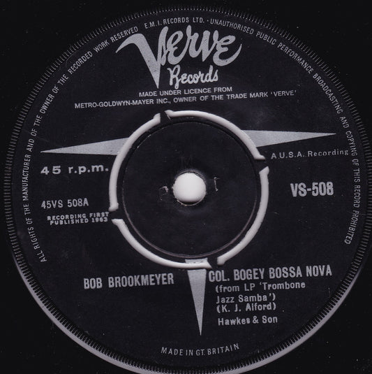 Bob Brookmeyer - Col Bogey Bossa Nova (Verve 1963) 7" vinyl single G+/-