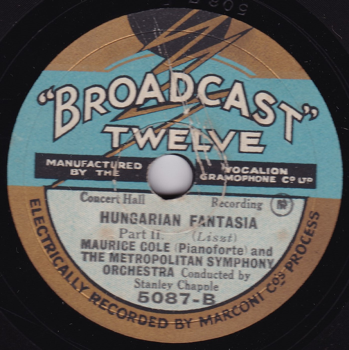 Maurice Cole - Hungarian Fantasia (Broadcast Twelve 1929) 10" shellac VG/VG