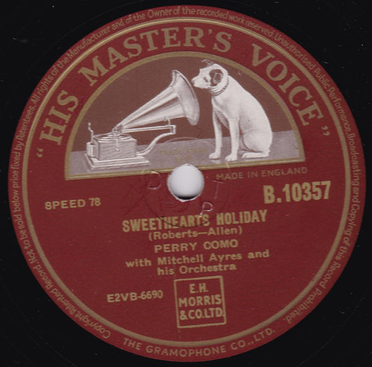 Perry Como - Sweethearts Holiday / My Love And Devotion (1952) 10" shellac VG/-