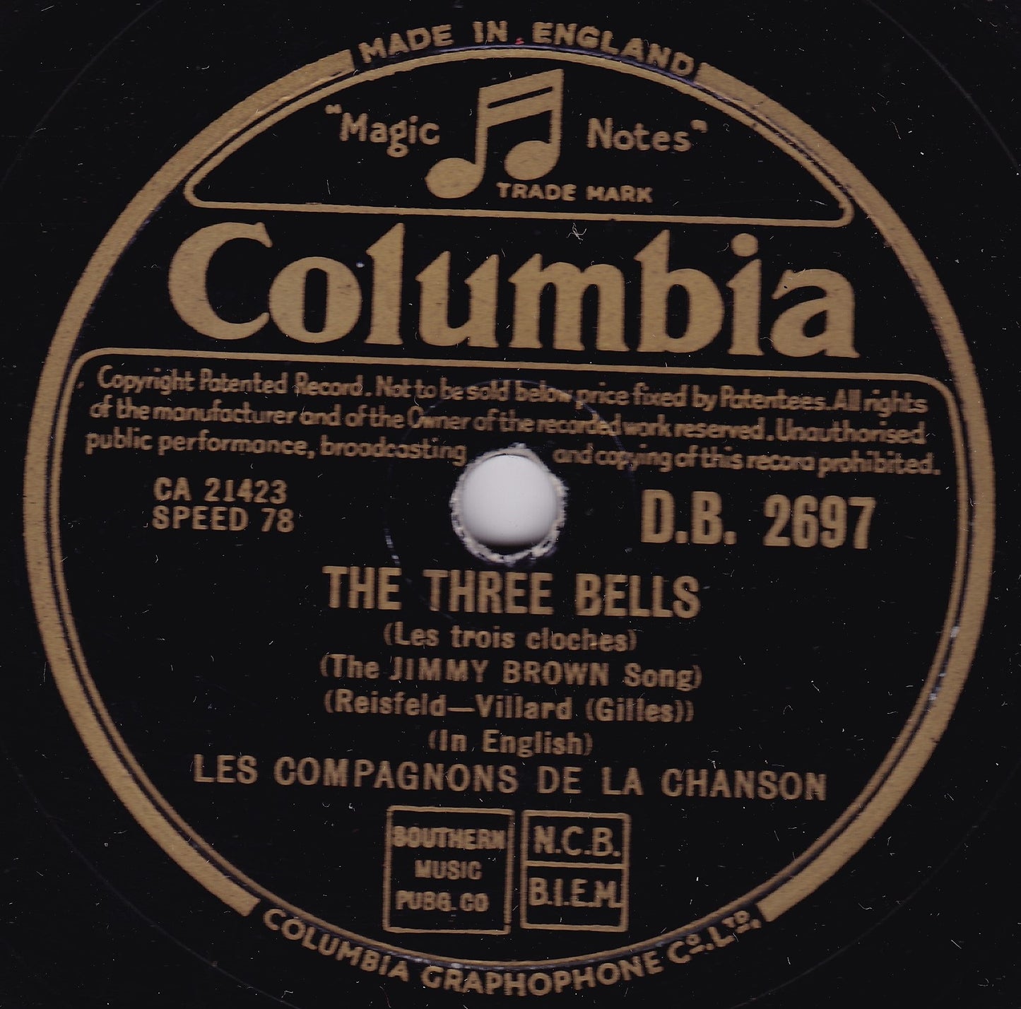 Les Compagnons De La Chanson ‎– That Lucky Old Sun (1950) 10" shellac G+/-