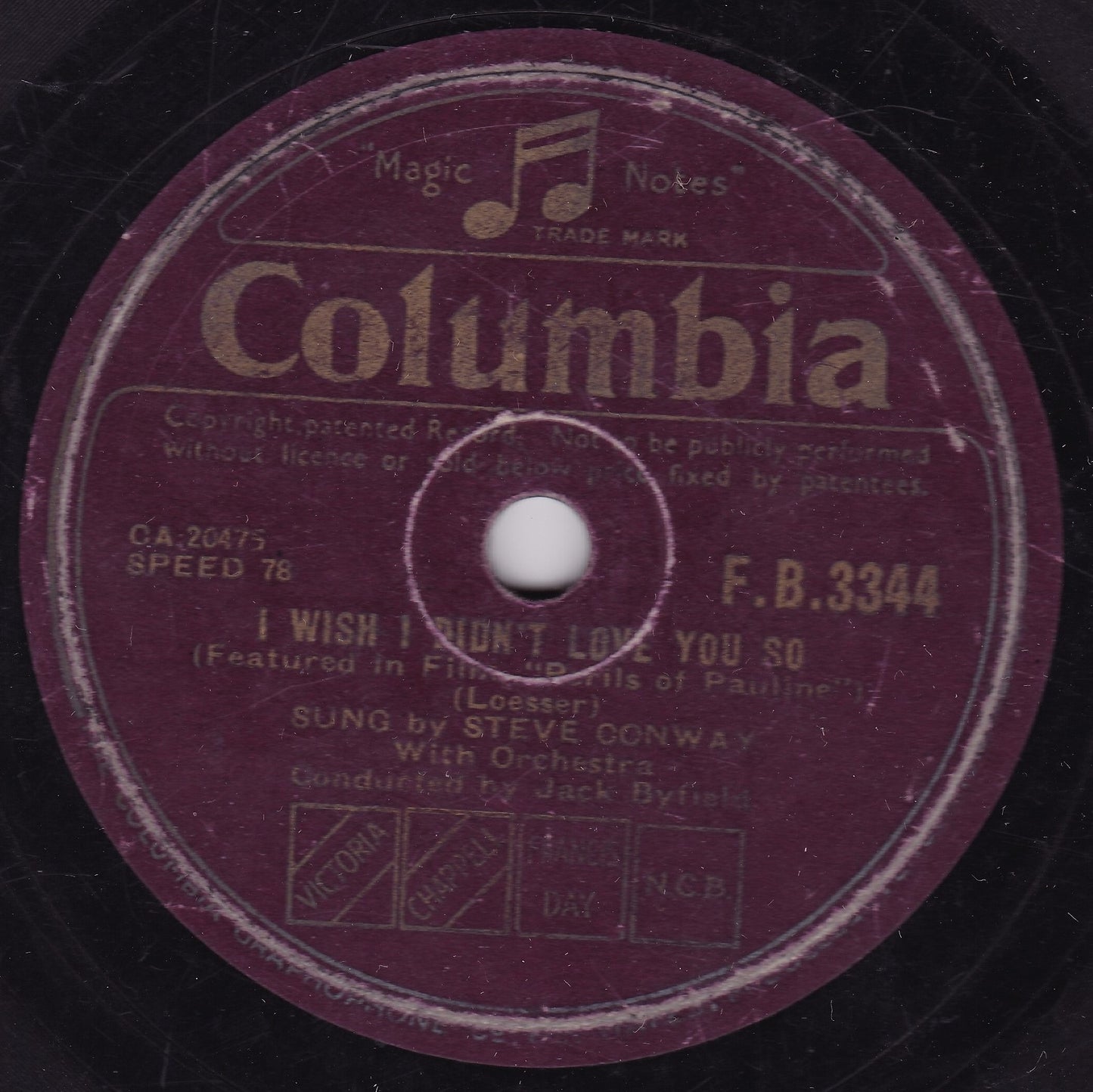 Steve Conway ‎– I'll Make Up For Everything (Columbia 1947) 10" shellac G/-