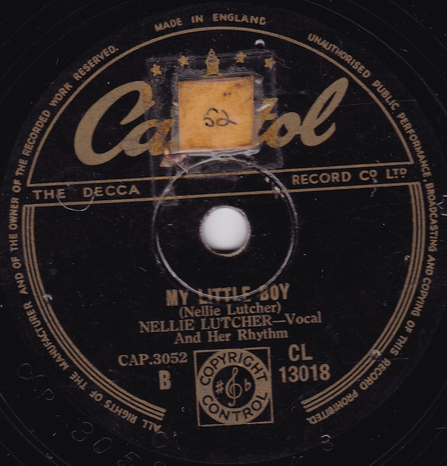 Nellie Lutcher And Her Rhythm ‎– Cool Water / My Little Boy  10" shellac VG/-