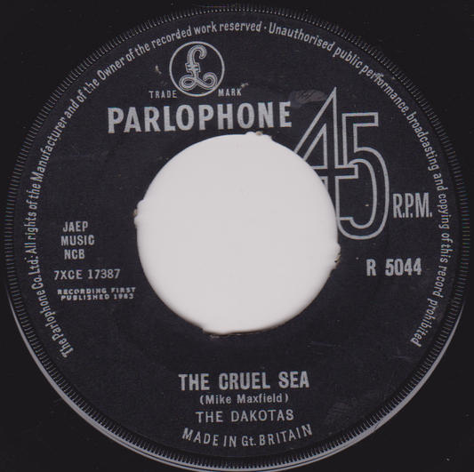 The Dakotas ‎– The Cruel Sea (Parlophone 1963) 7" vinyl single G+/-