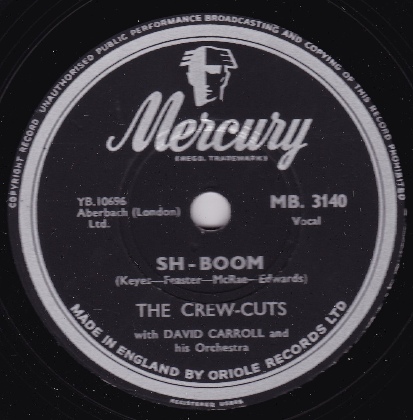 The Crew-Cuts ‎– Sh-Boom / I Spoke Too Soon (Mercury 1954) 10" shellac VG/-