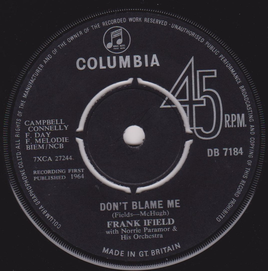 Frank Ifield - Don't Blame Me (Columbia 1964) 7" vinyl single VG/-