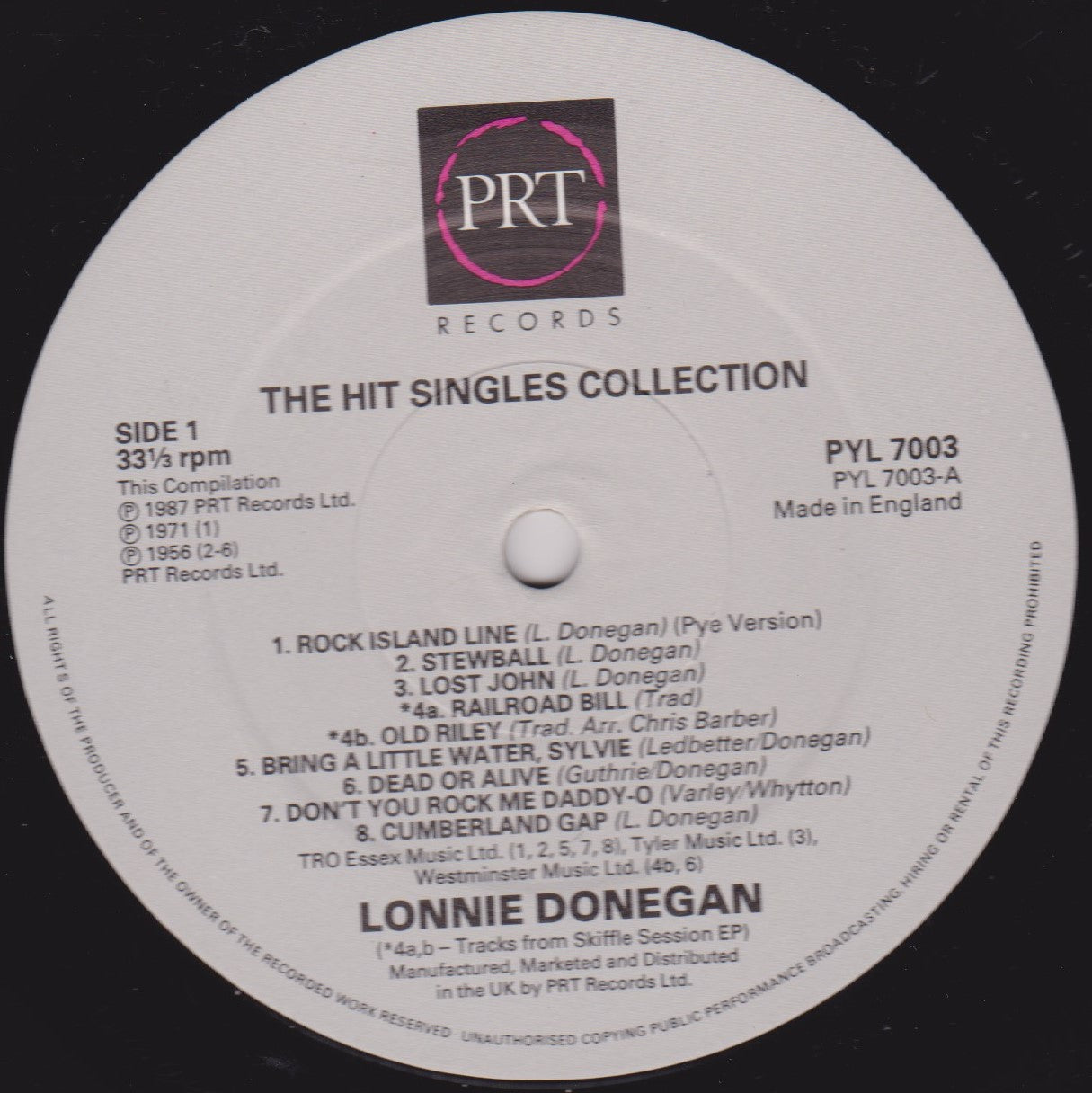 Lonnie Donegan ‎– The Hit Singles Collection (PRT 1987) 2x12" vinyl LP VG/VG