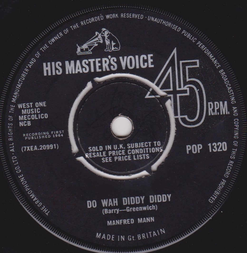Manfred Mann – Do Wah Diddy Diddy (HMV 1964) 7" vinyl single VG/-