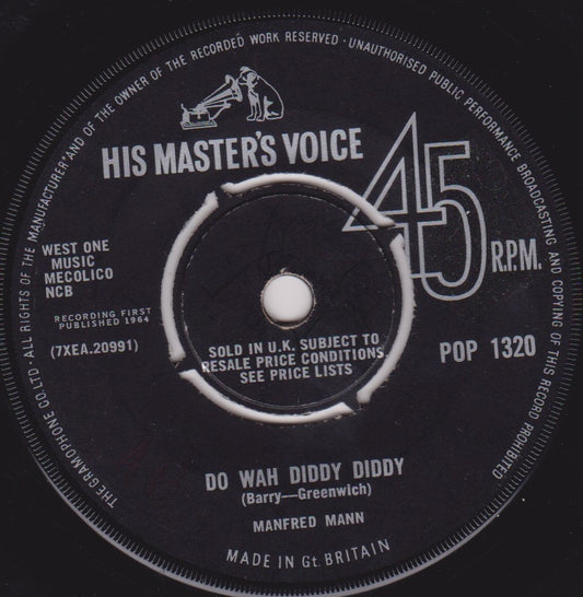 Manfred Mann – Do Wah Diddy Diddy (HMV 1964) 7" vinyl single VG/-