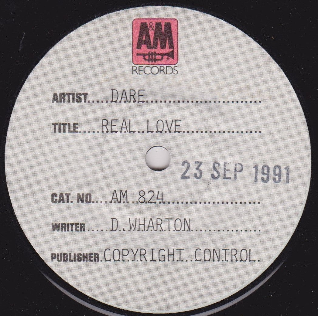 Dare – Real Love (A&M 1991) 7" vinyl promo single VG/-