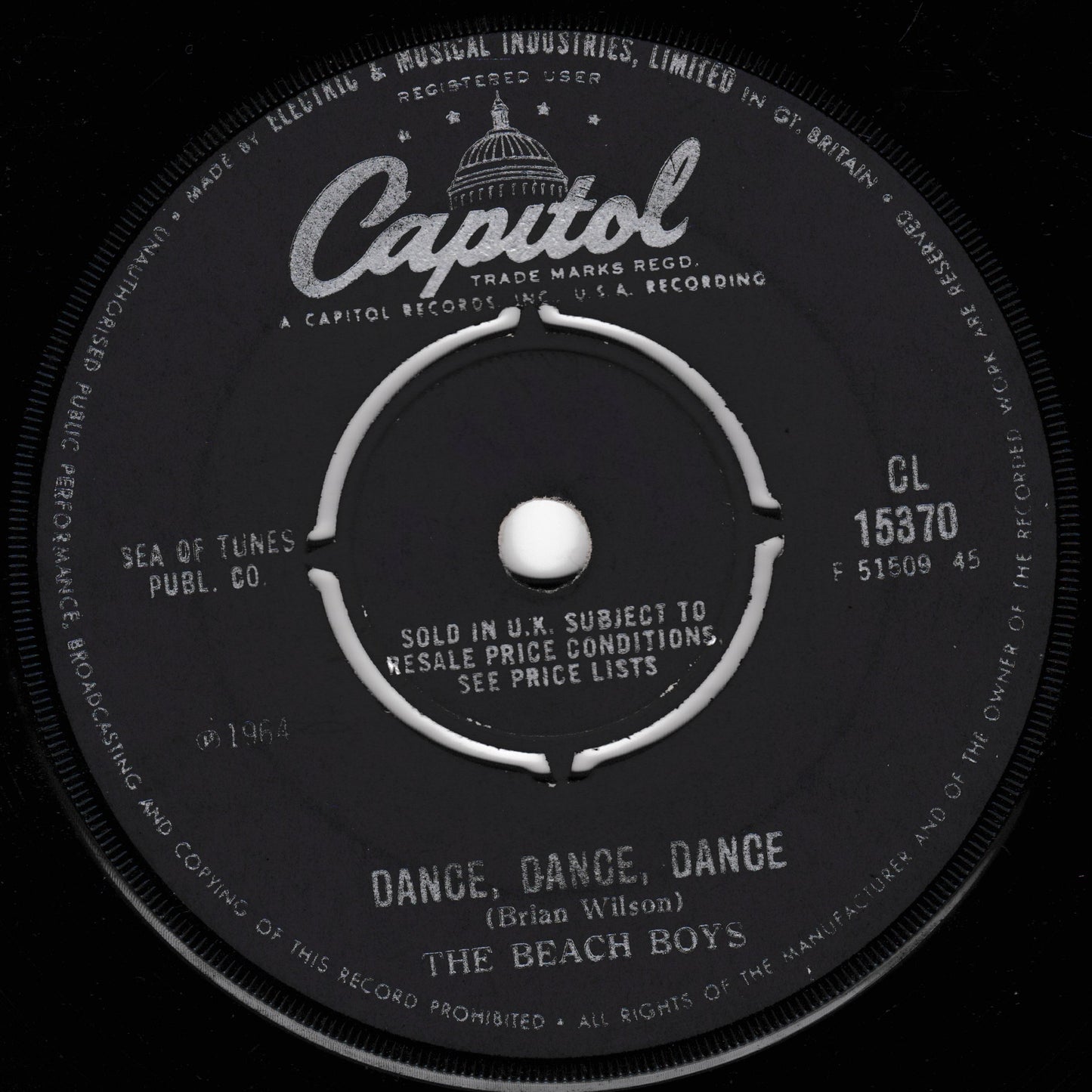 The Beach Boys ‎– Dance, Dance, Dance (Capitol 1965) 7" vinyl single G+/-