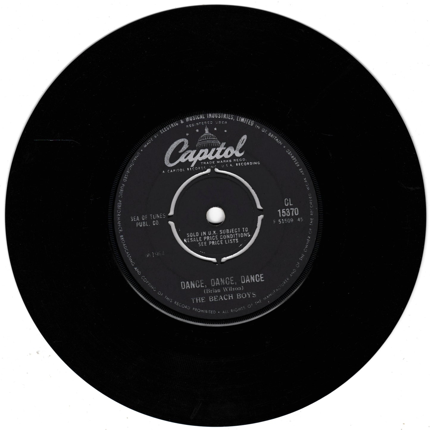 The Beach Boys ‎– Dance, Dance, Dance (Capitol 1965) 7" vinyl single G+/-