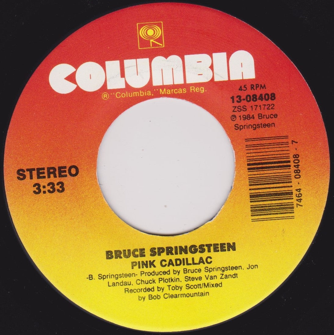 Bruce Springsteen – Dancing In The Dark (Columbia 1988) 7" vinyl single US VG/-