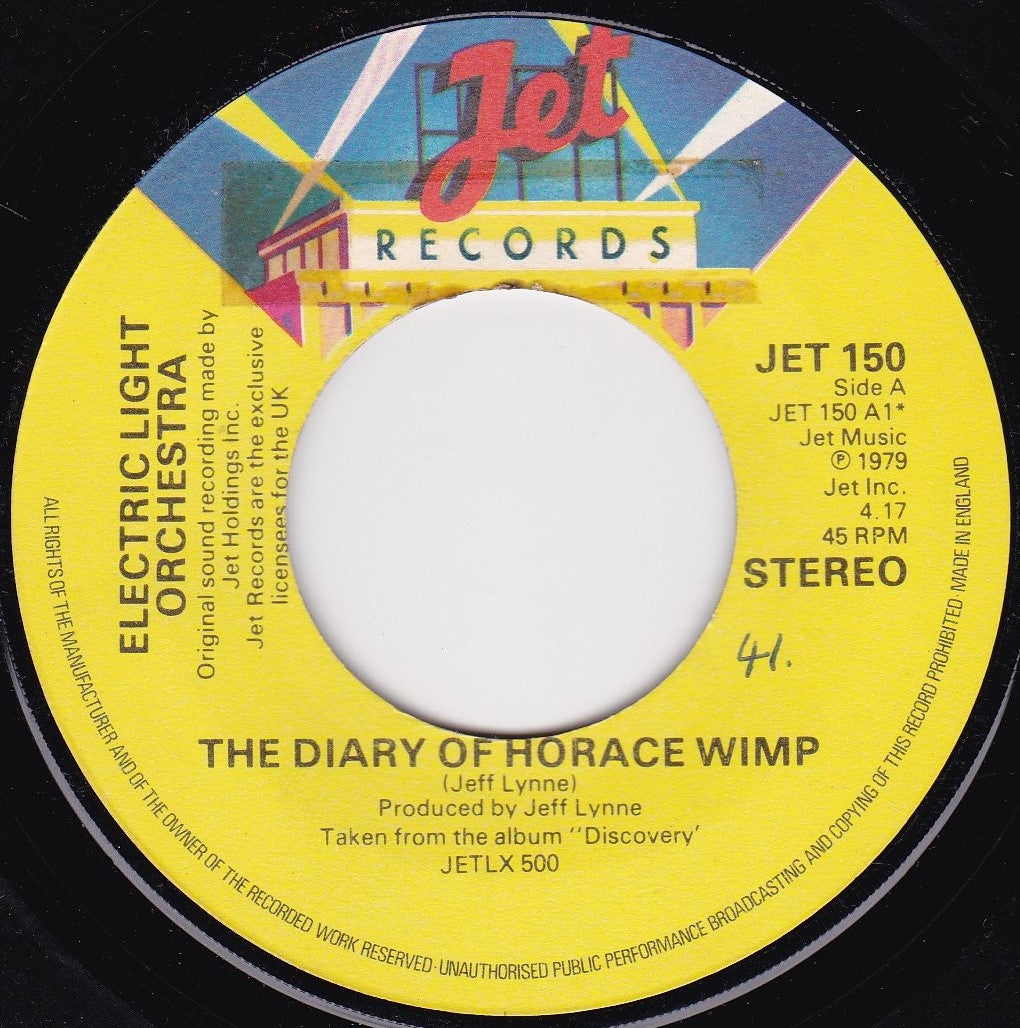 Electric Light Orchestra - The Diary Of Horace Wimp (Jet 1979) 7" vinyl single G+/- jukebox