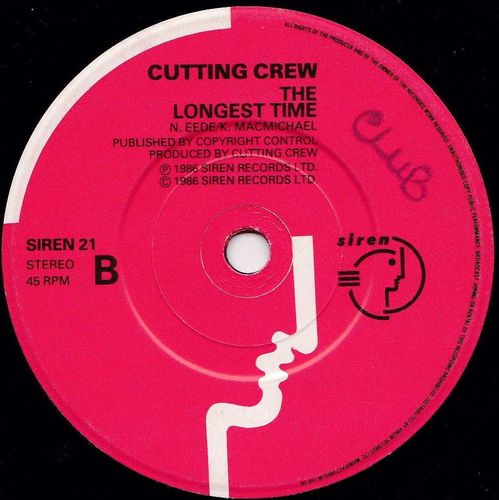 Cutting Crew ‎– (I Just) Died In Your Arms (Siren 1986) 7" vinyl single G+/-