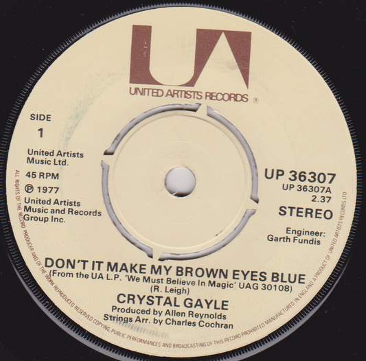 Record label from United Artists Records with text and branding
