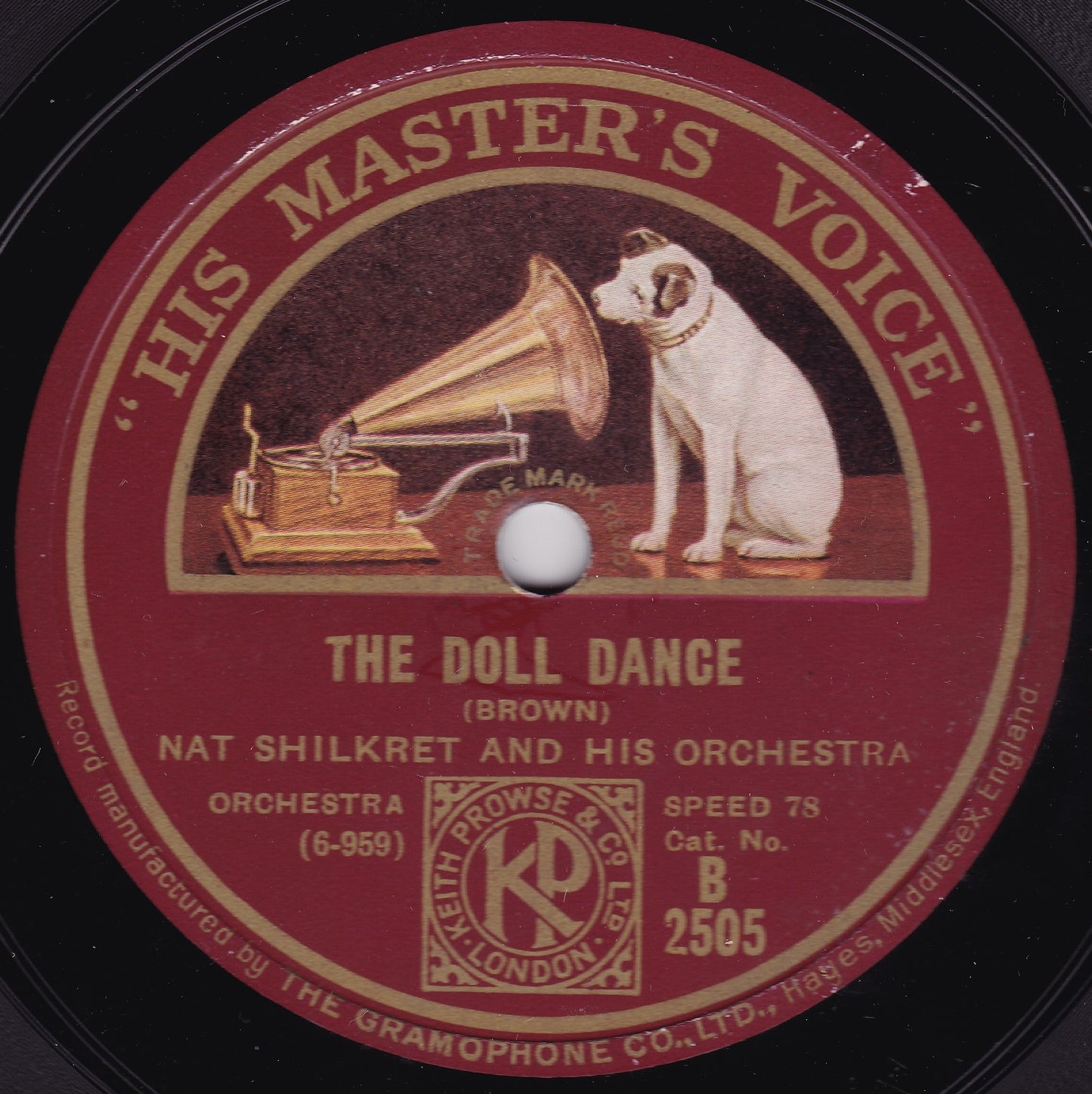 Nat Shilkret And His Orchestra – The Doll Dance (HMV 1927) 10" shellac VG/-