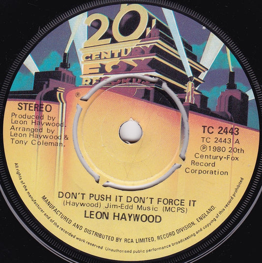 Leon Haywood – Don't Push It Don't Force It (1980) 7" vinyl single G+/-