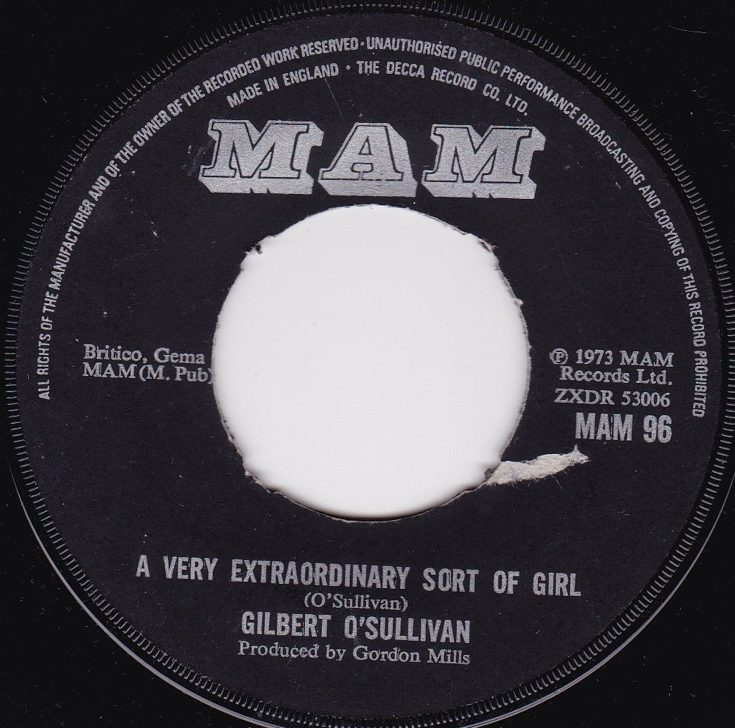 Gilbert O'Sullivan – Get Down (MAM, 1973) 7" vinyl single VG/-