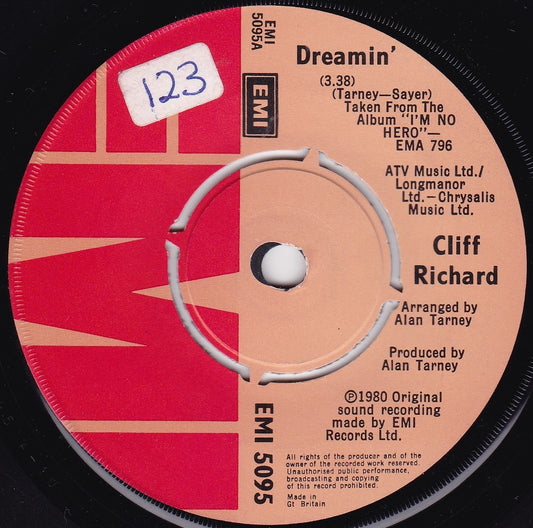 Cliff Richard – Dreamin' (EMI 1980) 7" vinyl single VG/-