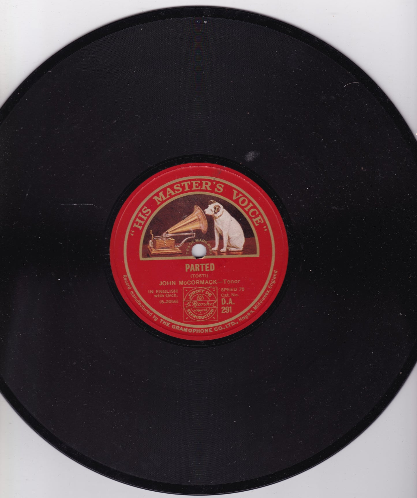 John McCormack - Dreams / Parted (HMV 1923) 10" shellac VG/-