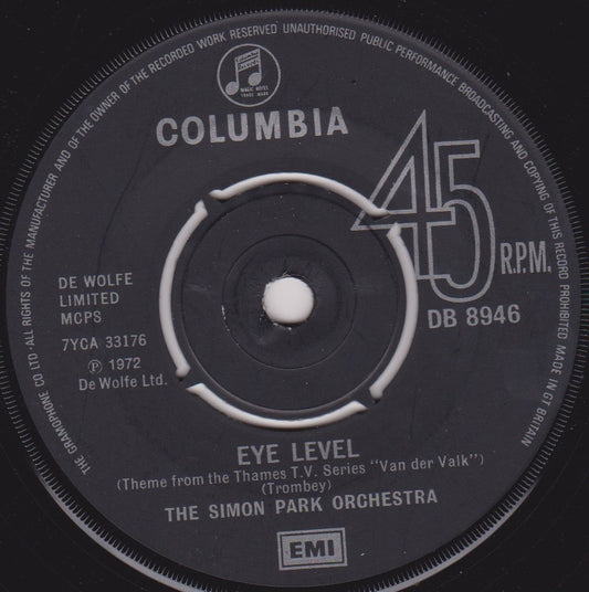 The Simon Park Orchestra – Eye Level (Columbia 1972) 7" vinyl single VG/-