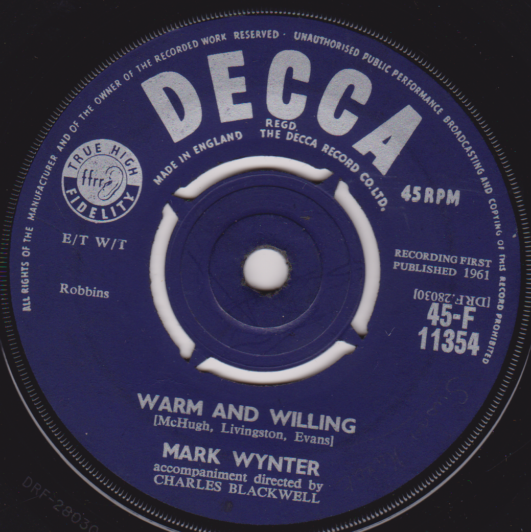Mark Wynter ‎– Exclusively Yours (Decca 1961) 7" vinyl single VG/-