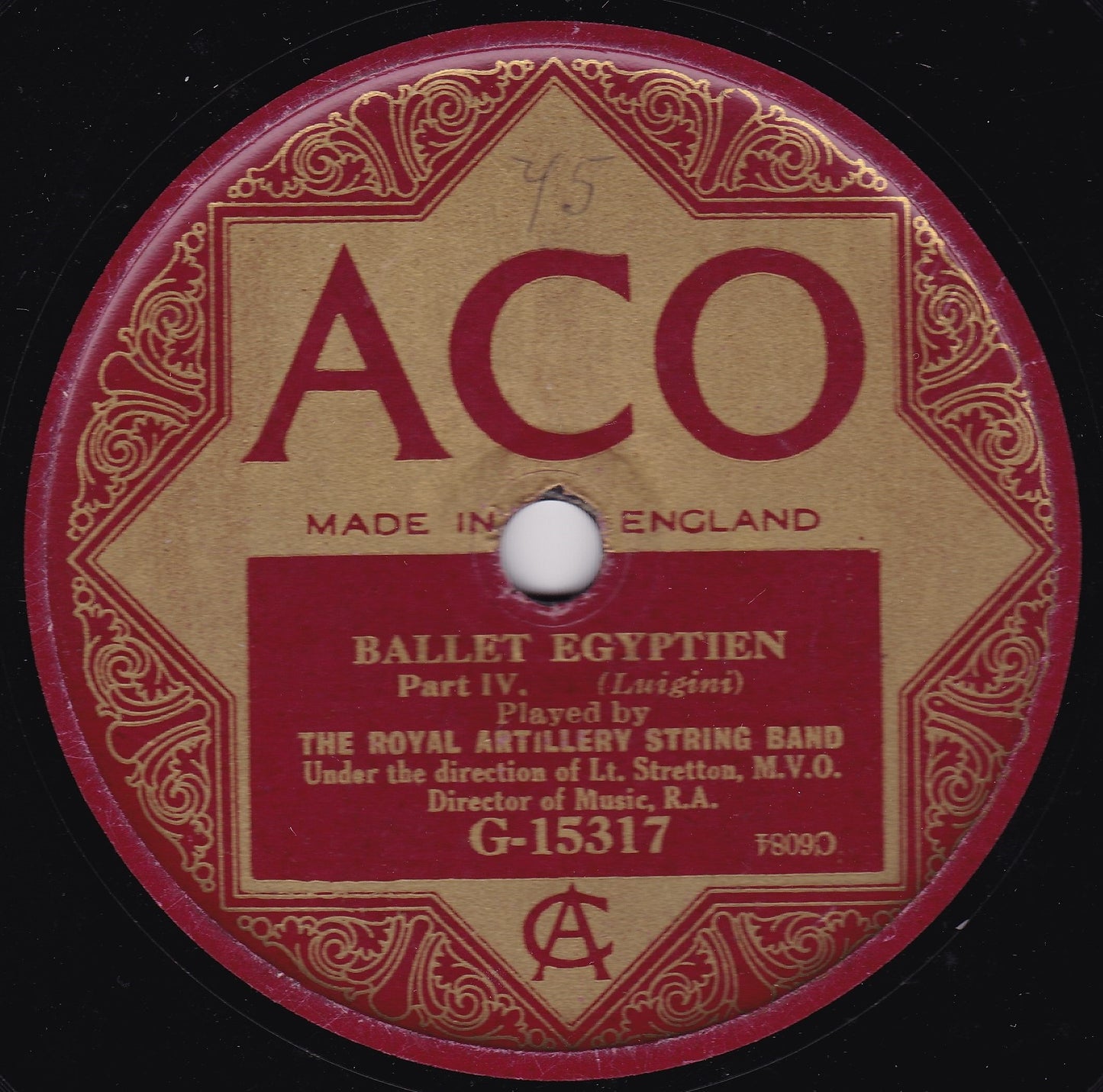 Royal Artillery String Band - Ballet Egyptien Pts 2 and 4 (Aco) 10" shellac VG/-