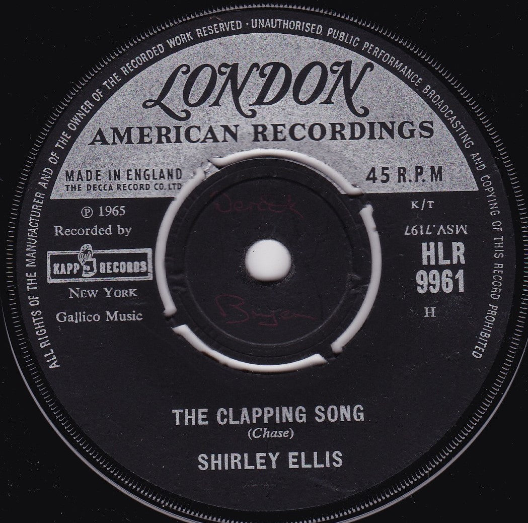 Shirley Ellis - The Clapping Song (London 1965) 7" vinyl single G+/-