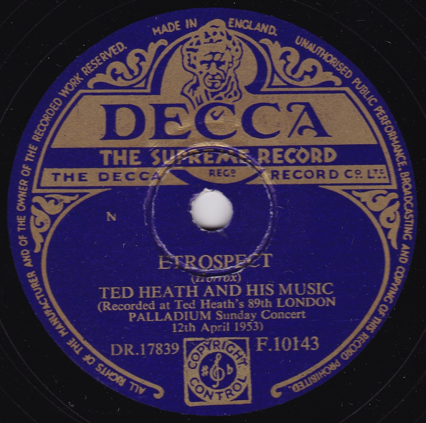 Ted Heath And His Music – Etrospect / Rhapsody For Drums 10" shellac VG/-