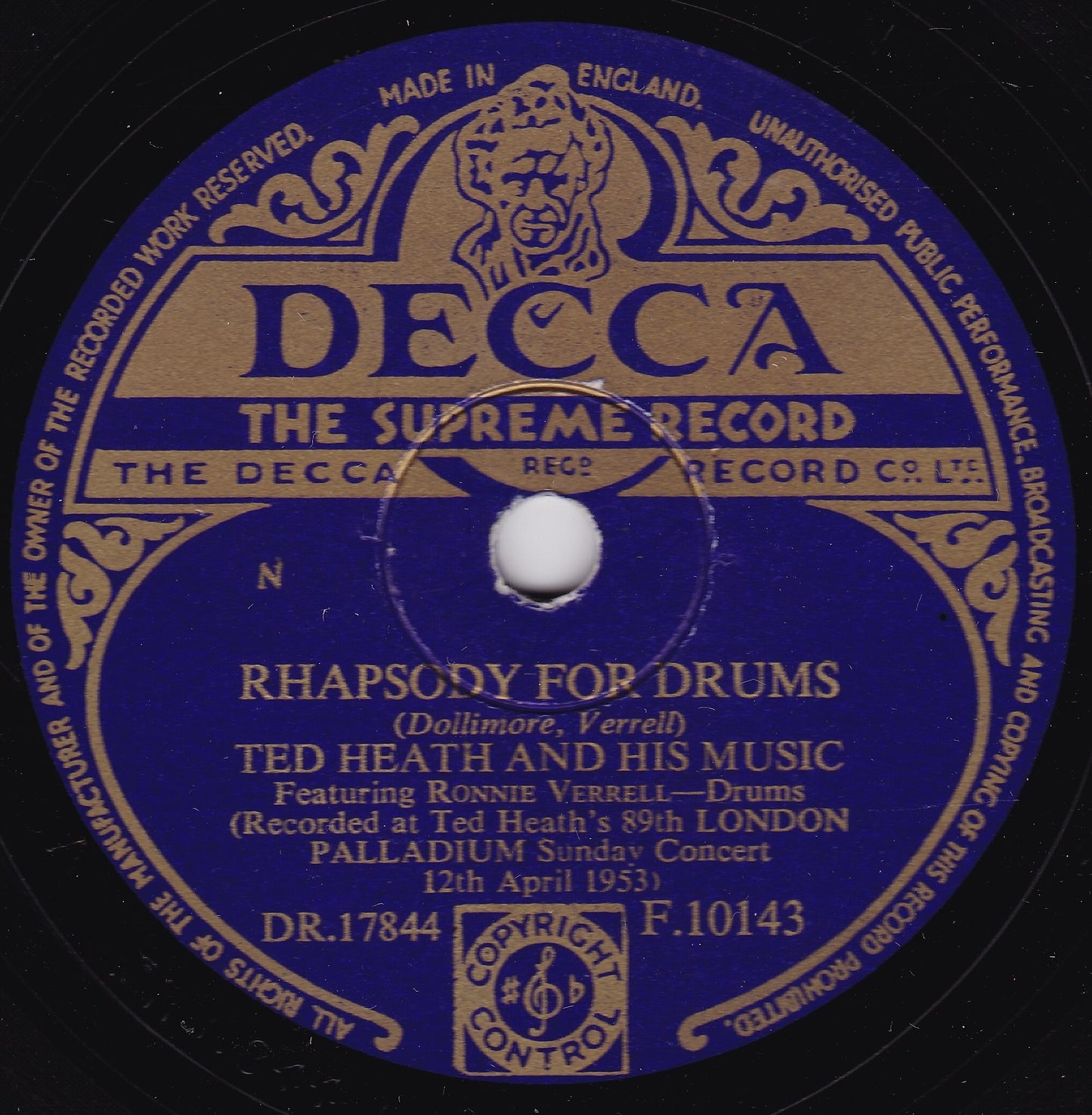 Ted Heath And His Music – Etrospect / Rhapsody For Drums 10" shellac VG/-