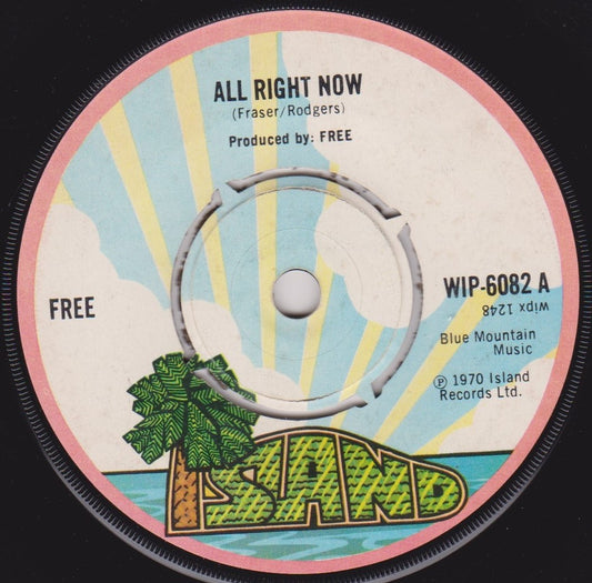 Free – All Right Now (Island 1970) 7" vinyl single VG/-