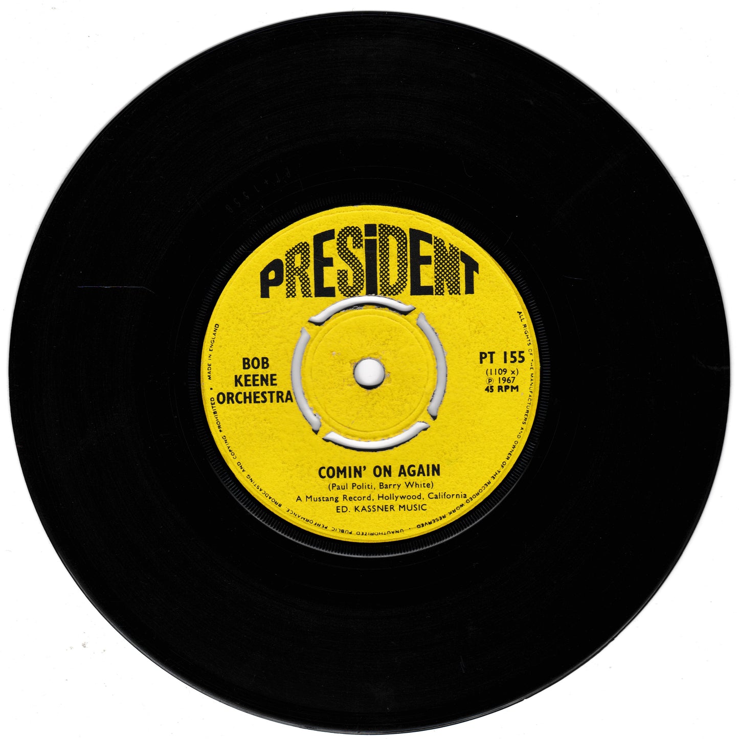 Felice Taylor - I Feel Love Comin' On (President 1967) 7" vinyl single VG/-