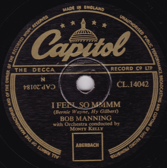 Bob Manning - I Feel So Mmmm (Capitol) 10" shellac VG/-