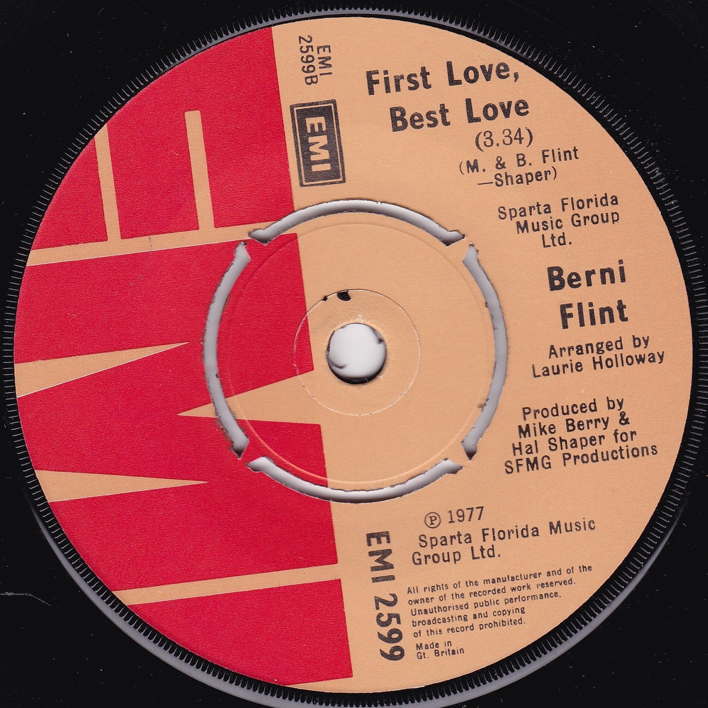 Berni Flint - I Don't Want To Put A Hold On You (1977) 7" vinyl single G+/-