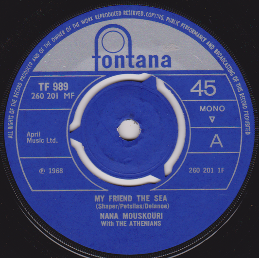 Fontana record label with text and music track details