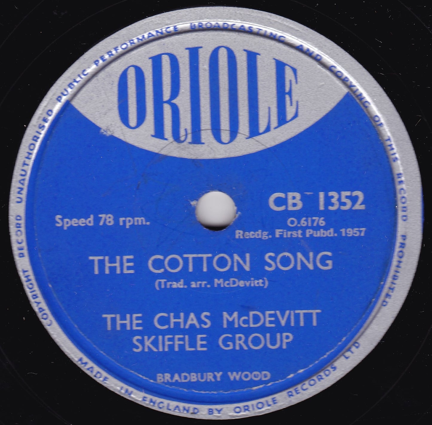 The Chas McDevitt Skiffle Group - Freight Train (Oriole 1957) 10" shellac G+/-