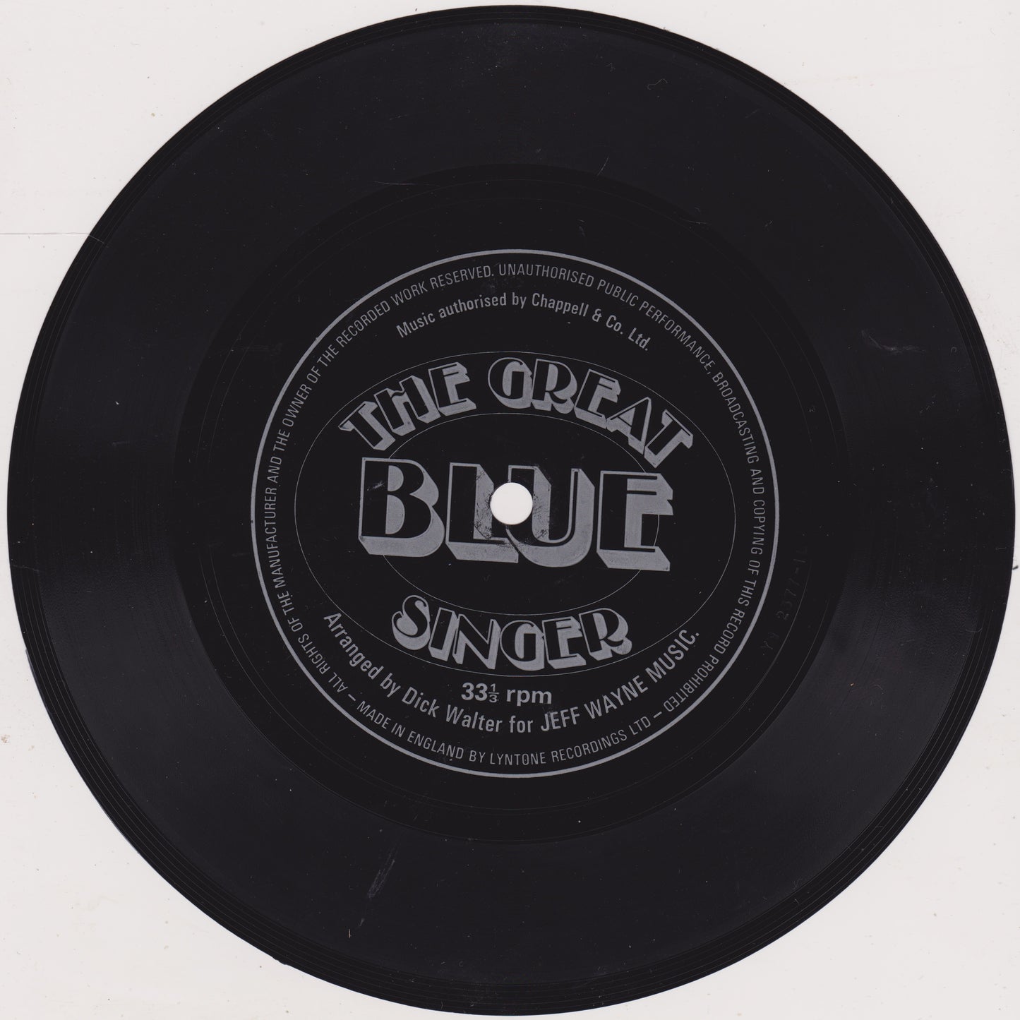 Unknown Artist ‎– The Great Blue Singer (Esso) 7" flexi-disc single VG/VG